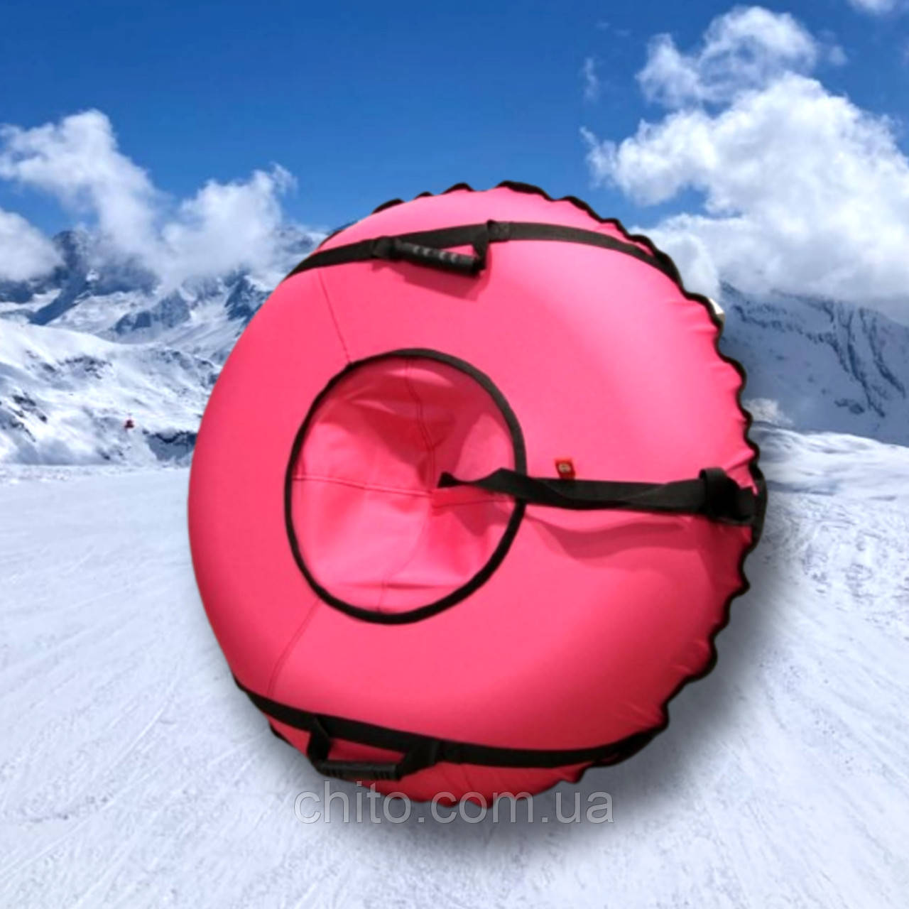ТЮБІНГ НАДУВНИЙ 100 СМ PINK З КАМЕРОЮ , САНКИ НАДУВНІ ДЛЯ СНІГУ, ПЛЮШКА, ВАТРУШКА