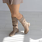 Зимові жіночі чоботи із натуральної шкіри бежевого кольору, фото 10