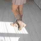 Зимові жіночі чоботи із натуральної шкіри бежевого кольору, фото 9