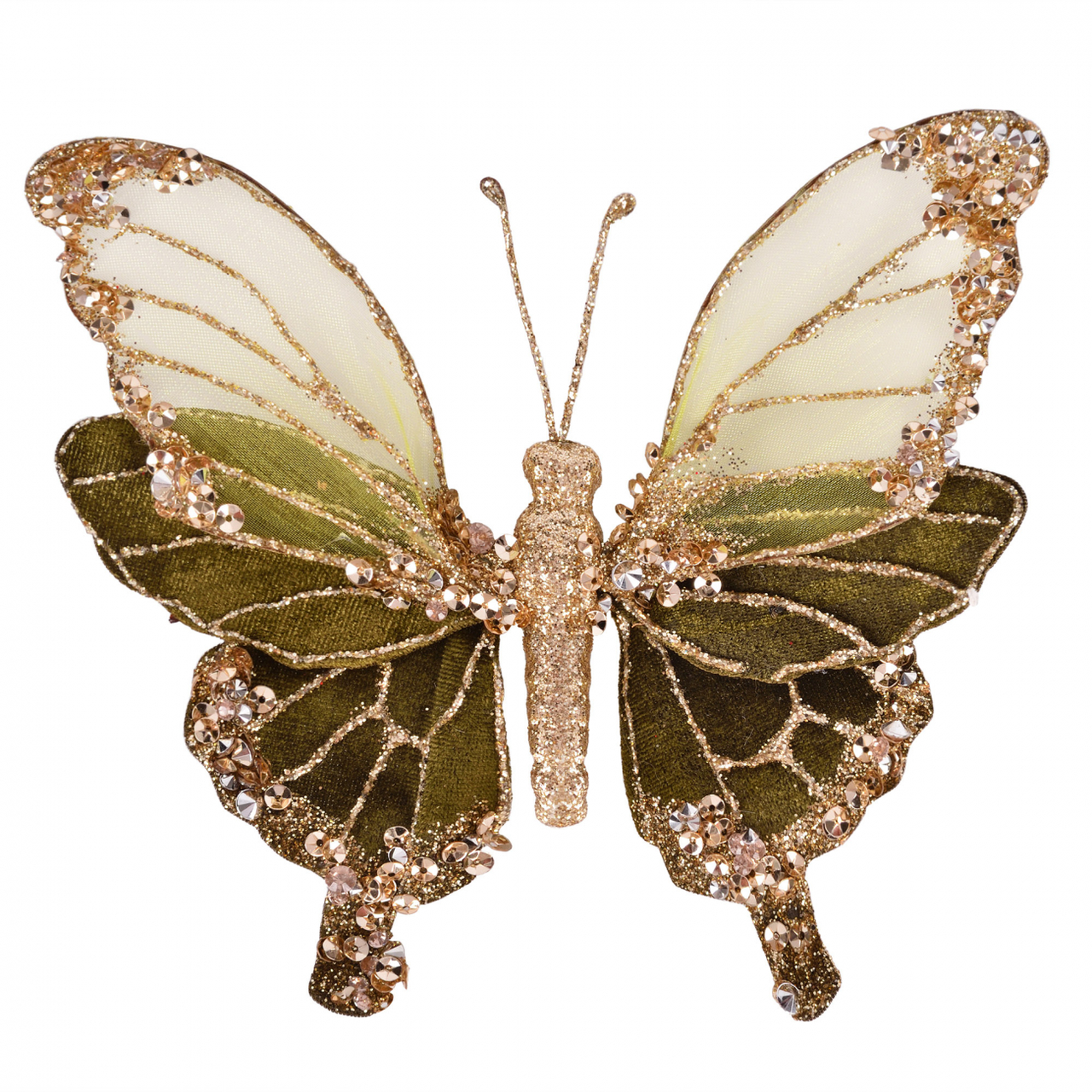 Прикраса декоративна Метелик темно-зелений 15см Yes! Fun (974963), фото 1