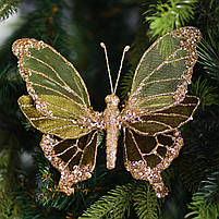 Прикраса декоративна Метелик темно-зелений 15см Yes! Fun (974963), фото 2