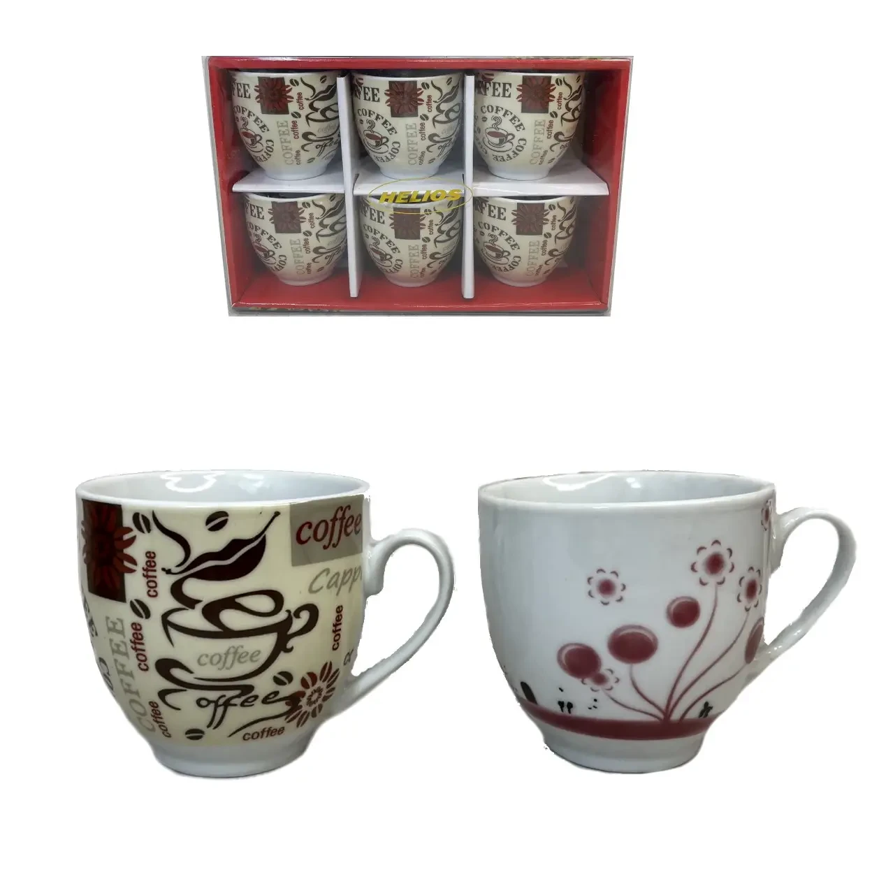 Набір керамічний чайно-кавовий "Ніжна кава" Helios 180 мл 6 шт 2695, фото 1