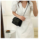Жіноча сумка 8263 крос-боді чорна на ланцюжку, фото 6