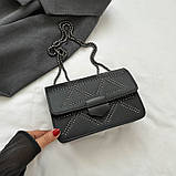 Жіноча сумка 8263 крос-боді чорна на ланцюжку, фото 2