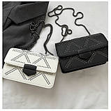 Жіноча сумка 8263 крос-боді чорна на ланцюжку, фото 10