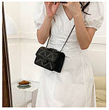 Жіноча сумка 8263 крос-боді чорна на ланцюжку, фото 5