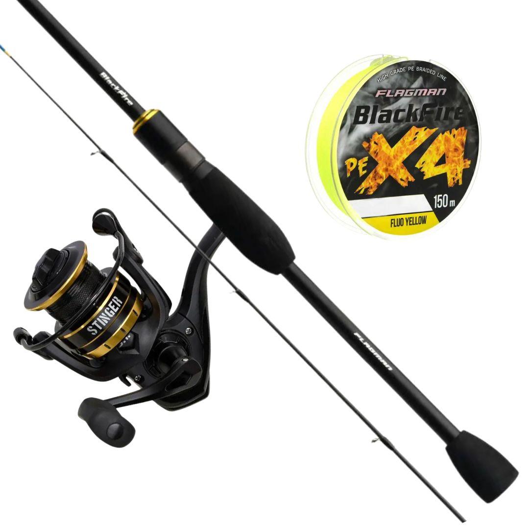 Спінінговий набір Flagman Blackfire: Удилище + Катушка Flagman Stinger + Шнур Flagman Blackfire PE X-4 150м