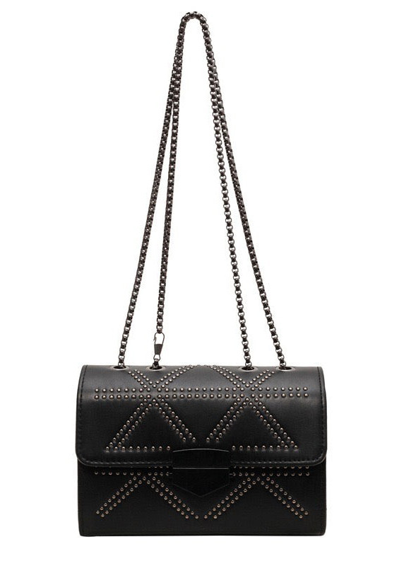 Жіноча сумка 8263 крос-боді чорна на ланцюжку, фото 1