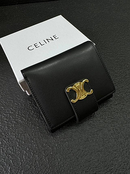 Гаманець жіночий шкіряний брендовий Celine, чорний, 11*10см 940001