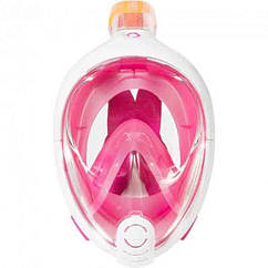 Маска на лице для снорклинга, підводного плавання Tribord Freebreath. Колір рожевий IO-98