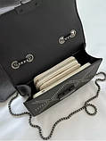 Жіноча сумка 8263 крос-боді чорна на ланцюжку, фото 3