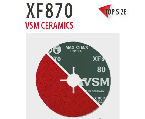Фібровий диск VSM XF870 CERAMICS Р.36, 125х22 мм для сталі та алюмінію