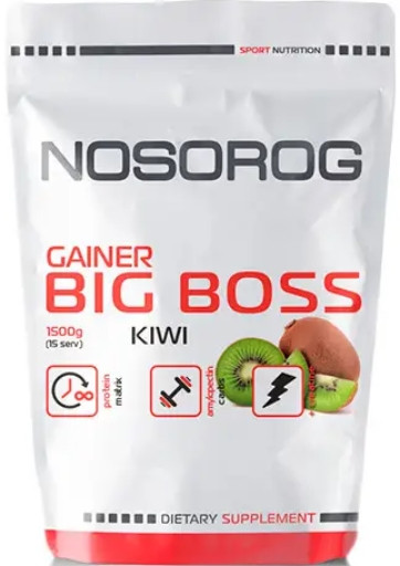 Високовуглеводний гейнер Nosorog Gainer BIG BOSS 1,5 кг ківі