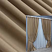 Шторна тканина оксамит (бархат), висота 3м. Колір бежевий. Код 1549ш, фото 7