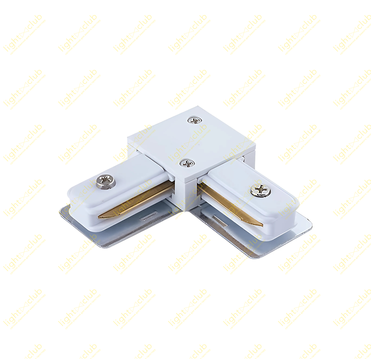 Конектор L-подібний 1 фазний для з'єднання шинопроводу під прямим кутом, білий tr8306-WHT-1