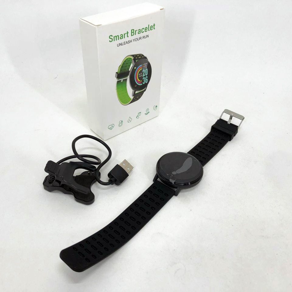 Фітнес трекер розумний смарт годинник UWatch 119 Plus з крокоміром. NO-934 Колір: чорний