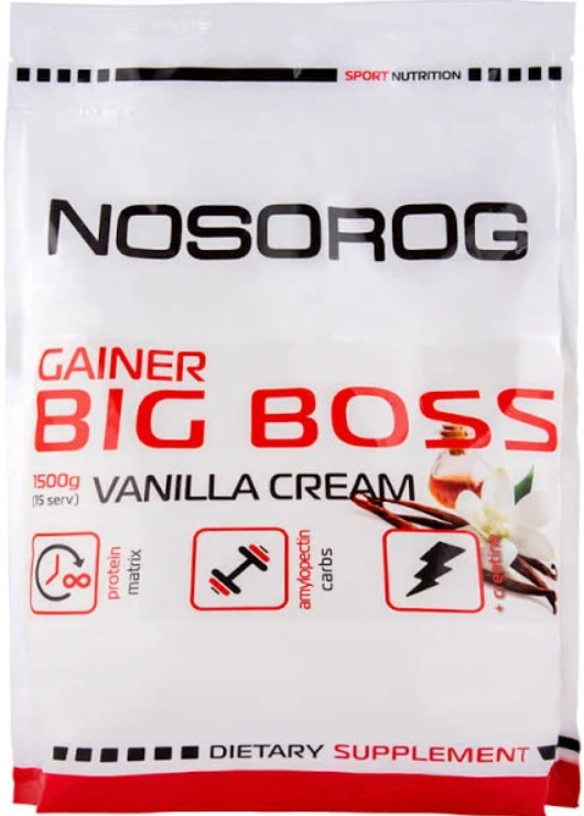 Гейнер Nosorog Gainer BIG BOSS 1,5 кг ванільний крем