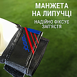 Футбольні рукавички для воротаря із захисними вставками на хлопчика з липучками Hechpro сині розмір 5 (JGL), фото 3
