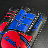 Футбольні рукавички для воротаря із захисними вставками на хлопчика з липучками Hechpro сині розмір 5 (JGL), фото 7