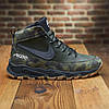 Зимові чоловічі шкіряні черевики, кросівки хакі утеплені з натуральної шкіри на хутрі теплі для чоловіків, розмір 40-45, фото 5