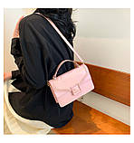 Жіноча сумка 2123 крос-боді рожева на ремінці, фото 3