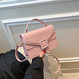 Жіноча сумка 2123 крос-боді рожева на ремінці, фото 2