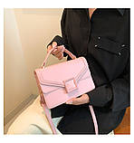Жіноча сумка 2123 крос-боді рожева на ремінці, фото 5