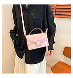 Жіноча сумка 2123 крос-боді рожева на ремінці, фото 4