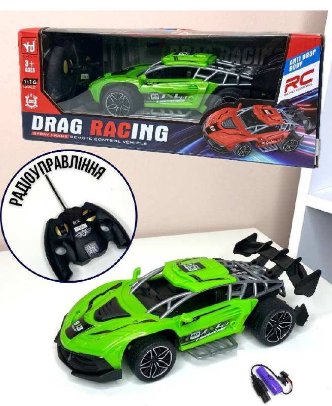 Машинка на радіокеруванні YHD-02 з пультом Зелена, фото 1