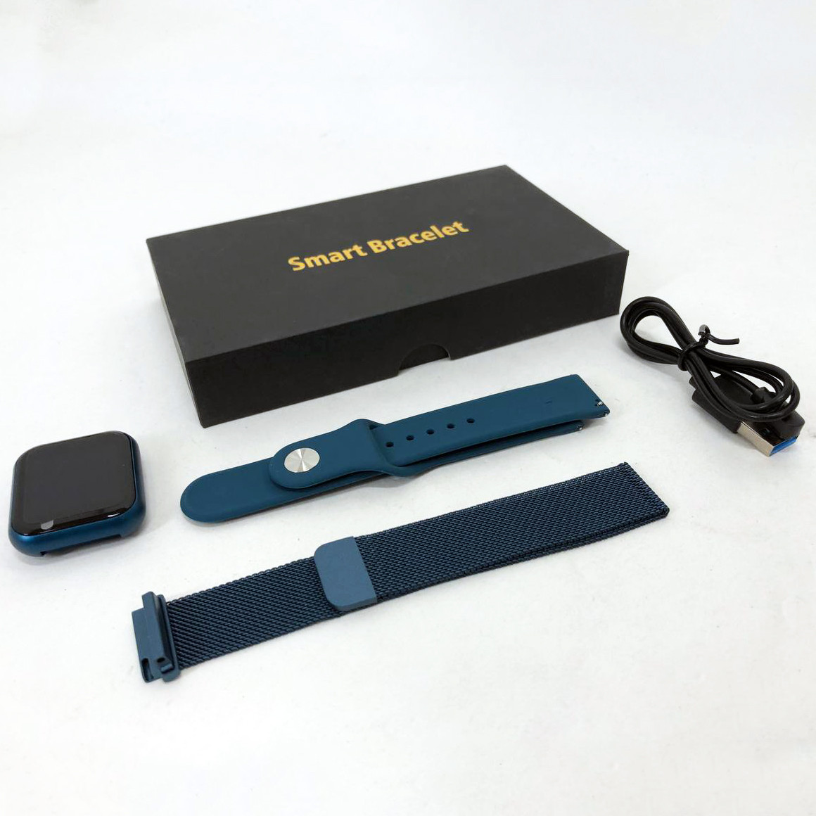 Smart Watch T80S, два браслети, температура тіла, тиск, оксиметр. OP-928 Колір: синій