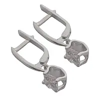 Срібні сережки-підвіски з фіанітами 5807-р