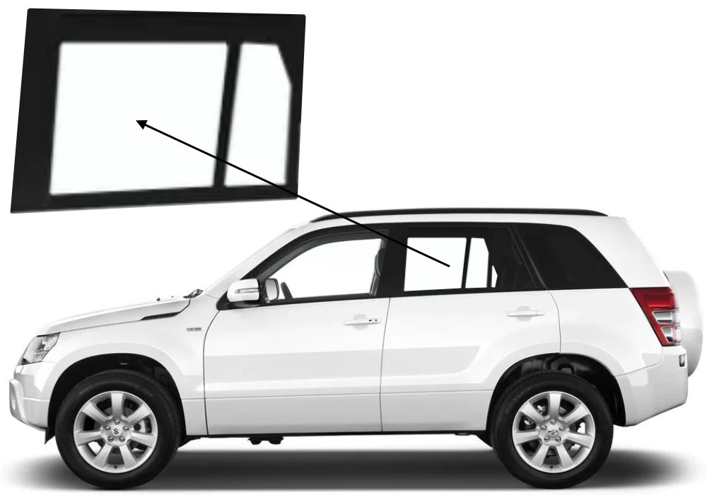 Бічне скло Suzuki Grand Vitara 2005-2014 задніх дверей ліве, фото 1