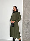 Тепле плаття міді з високим коміром і розкльошеною спідницею (р. 42-52) 2py5886, фото 3