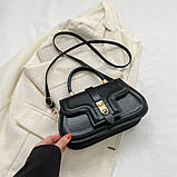 Жіноча сумка 8404 крос-боді чорна на ремінці, фото 2