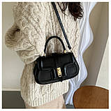 Жіноча сумка 8404 крос-боді чорна на ремінці, фото 6