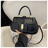 Жіноча сумка 8404 крос-боді чорна на ремінці, фото 3