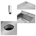 Стіл-тумба кухонний з мийкою 700х1900 мм, виробнича кухонна тумба з мийкою, металева тумба-стіл кухонна, сталеві меблі на кухню, фото 4