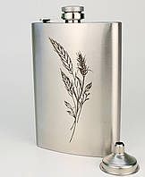 Фляга з лійкою Кукумбер Колосья 230 мл Сріблястий (8-1274)