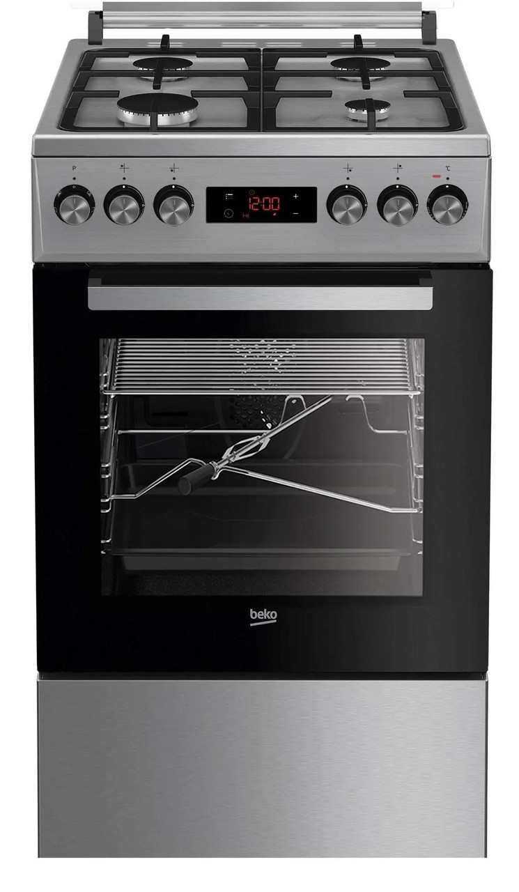Газово-електрична плита Beko FSMT52336DXDS Термовентиляція Вертел