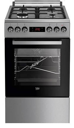 Газово-електрична плита Beko FSMT52336DXDS Термовентиляція Вертел, фото 1