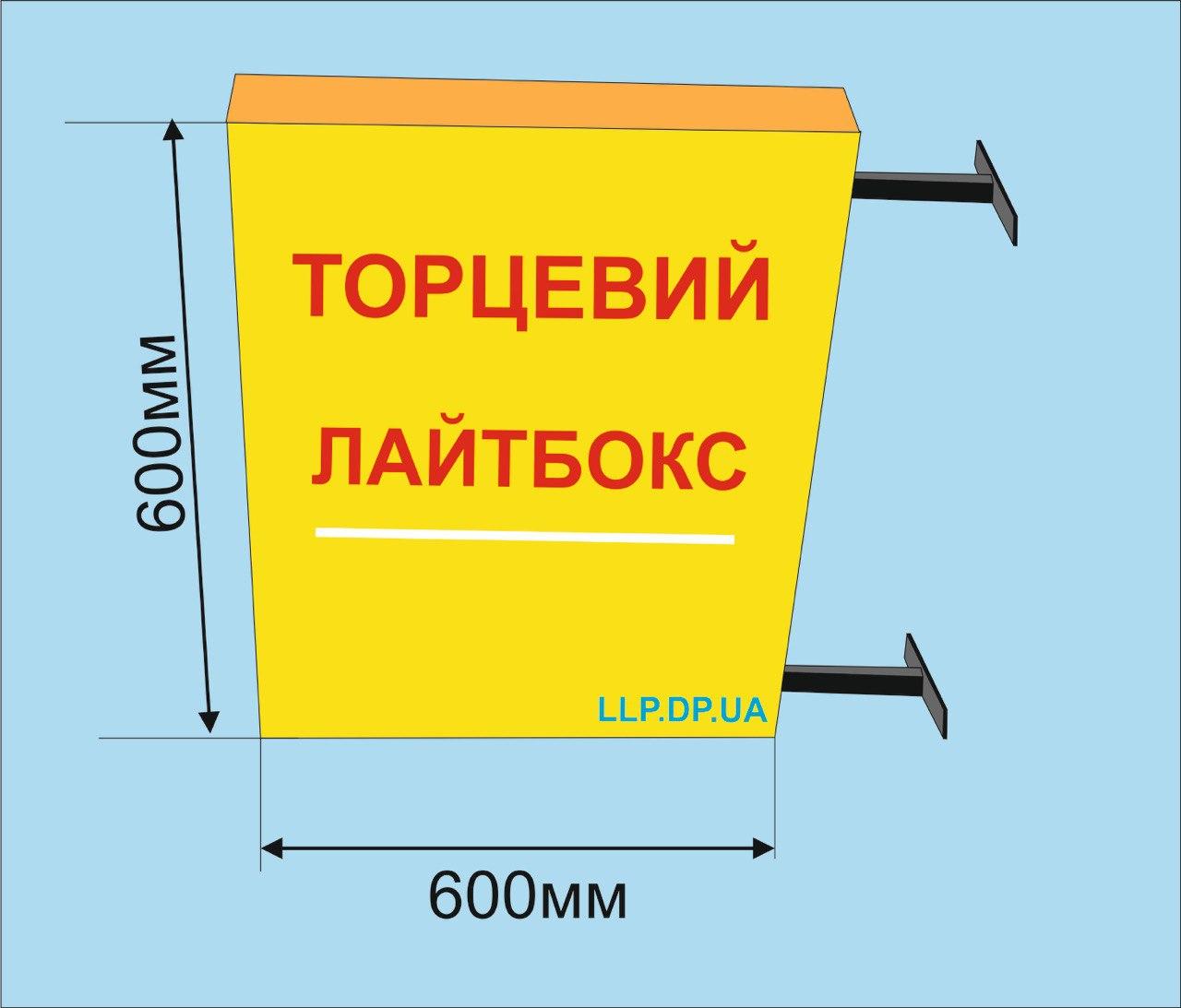 Торцевий лайтбокс 600х600 мм
