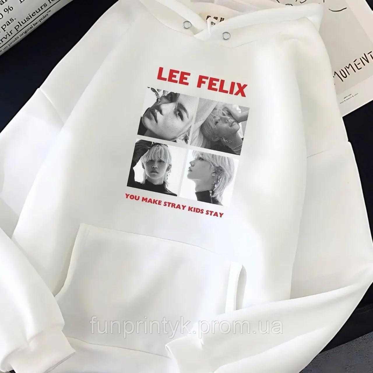 Трендове жіноче худі з принтом "Stray Kids, LEE FELIX"