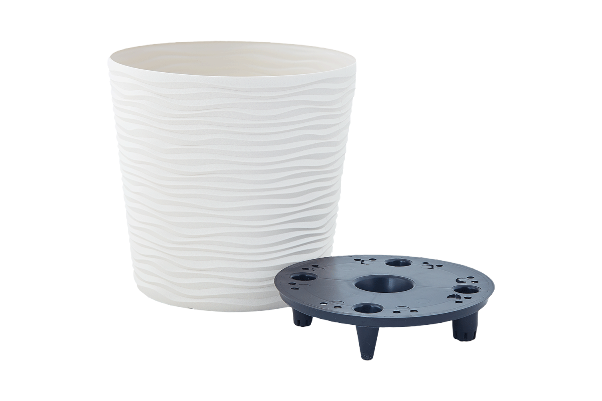 Вазон "Ф'южн" зі вст. низький d36*34см (127074), Пластик, біла роза, Aleana, Арт.58506