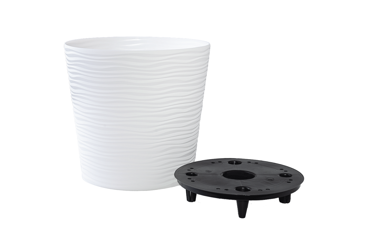 Вазон "Ф'южн" зі вст. низький d42*40см (127075), Пластик, білий, Aleana, Арт.58511