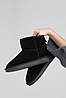Зимові Жіночі Черевики UGG Classic Mini Zip / Уггі Класик Міні Зіп Чорні Хутро (Замша), фото 6