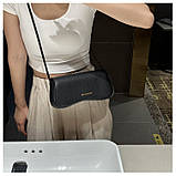 Жіноча сумка 3986 багет рептилія чорна, фото 6