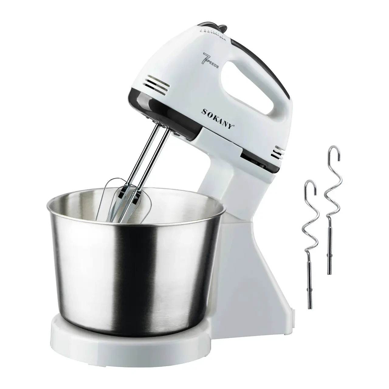 Стаціонарний міксер-тестоміс із металевою чашею Sokany SK-6620 Fm, фото 1