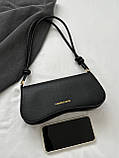 Жіноча сумка 3986 багет рептилія чорна, фото 4