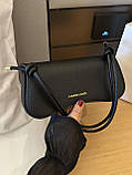 Жіноча сумка 3986 багет рептилія чорна, фото 2