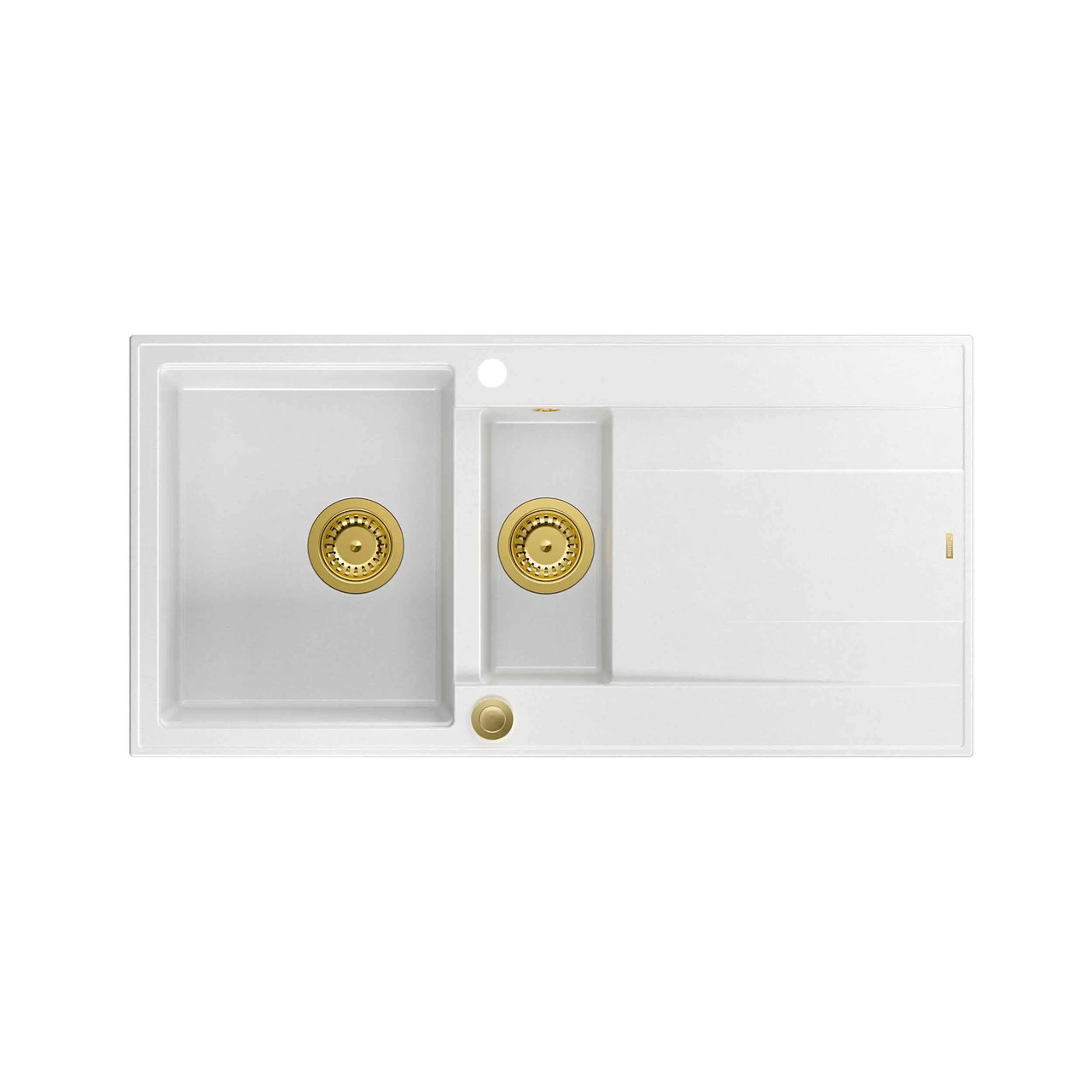 Кухонна мийка Quadron HQE510050U1_PVDG1 P2O Evan 156 Гранітна Біла/Золота